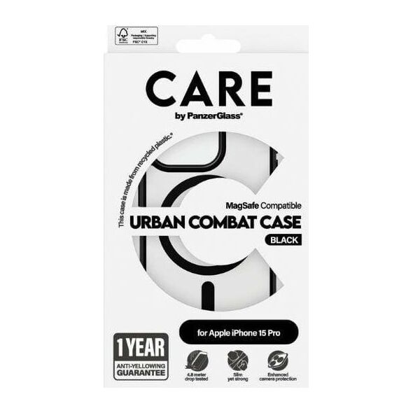 PanzerGlass CARE by PanzerGlass Urban Combat Case iPhone 15 Pro 6,1" MagSafe czarny/black 1426