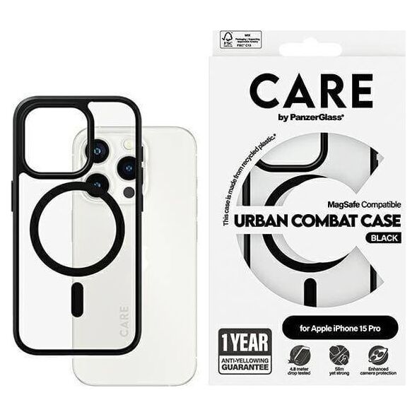 PanzerGlass CARE by PanzerGlass Urban Combat Case iPhone 15 Pro 6,1" MagSafe czarny/black 1426