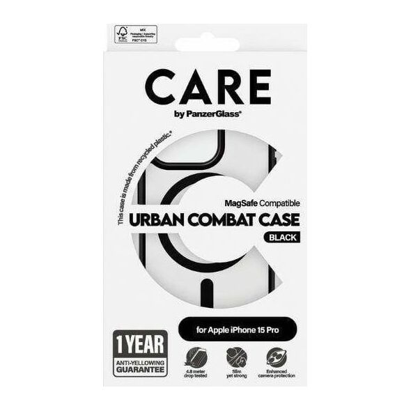 PanzerGlass CARE by PanzerGlass Urban Combat Case iPhone 15 Pro 6,1" MagSafe czarny/black 1426