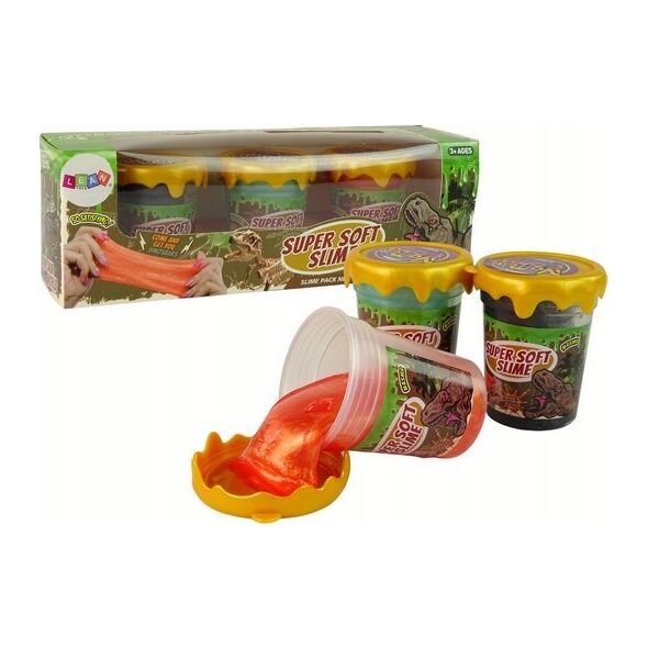 LeanToys Slime Brokatowy Dinozaury DIY Miękki 3 Kolory