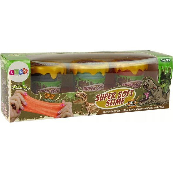 LeanToys Slime Brokatowy Dinozaury DIY Miękki 3 Kolory