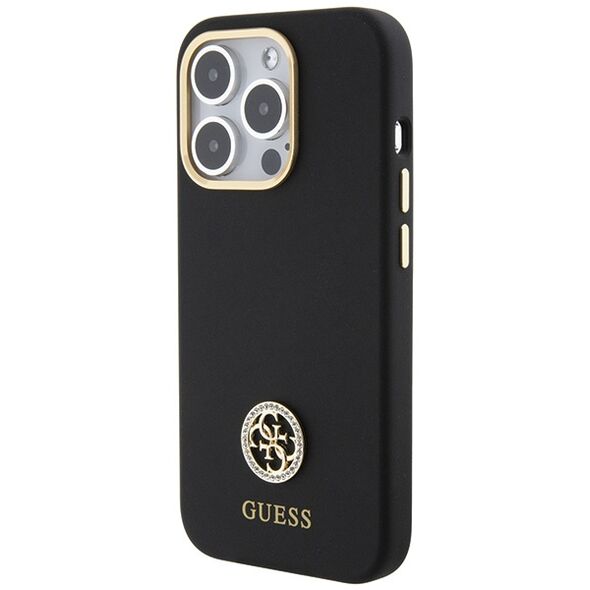 Guess GUHCP15XM4DGPK Apple iPhone 15 Pro Max hardcase Silicone Logo Strass 4G black