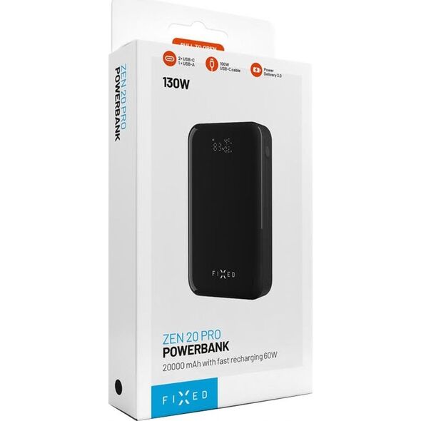 Powerbank Fixed FIXED Zen 20 Pro - powerbank z wyświetlaczem LCD, moc wyjściowa 130W, 20000mAh szary - Gwarancja bezpieczeństwa. Proste raty. Bezpłatna wysyłka od 170 zł.