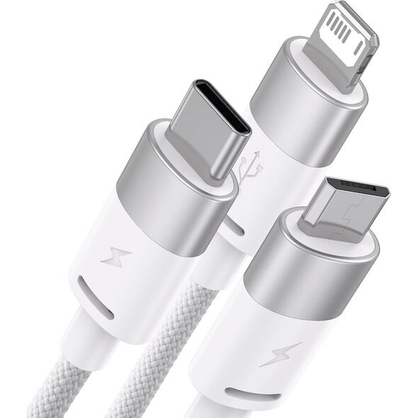 Kabel USB Baseus USB-A - microUSB + Lightning 1.2 m Biały (BSU3940)