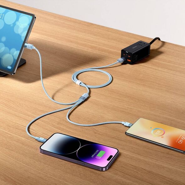 Kabel USB Baseus USB-A - microUSB + Lightning 1.2 m Biały (BSU3940)