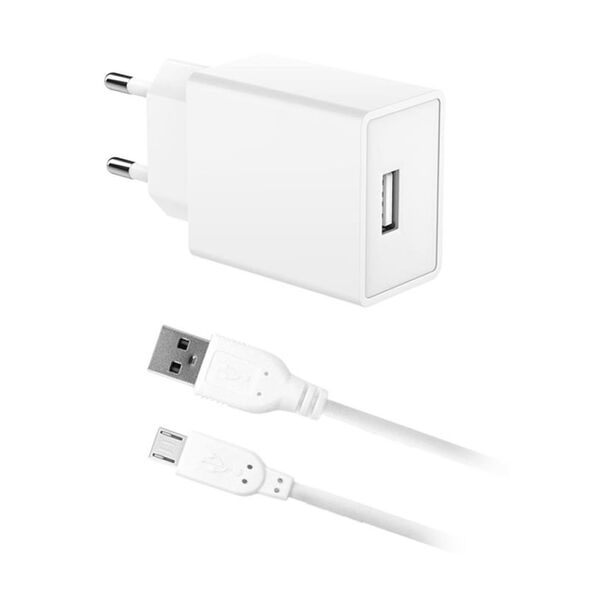Φορτιστής Ταξιδίου inos με Έξοδο USB A 12W & Micro USB Καλώδιο 1m Λευκό 5205598170011 5205598170011 έως και 12 άτοκες δόσεις