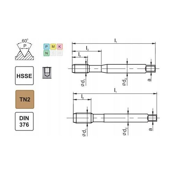 Fanar THREAD UNC 1/2-13 DIN-376C R40 (2B) HSSE TIN 800X 12538875 5900920755811