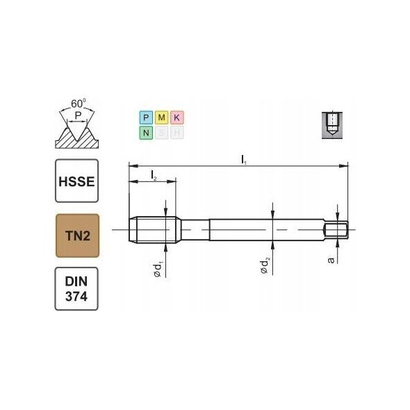 Fanar THREAD M20x1.5 DIN-374C R40 (6H) HSSE TIN 800X 12542941 5900920754029
