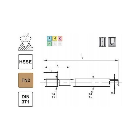Fanar THREAD M 6 DIN-371C (6H) HSSE TN 800X 12543443 5900920751585