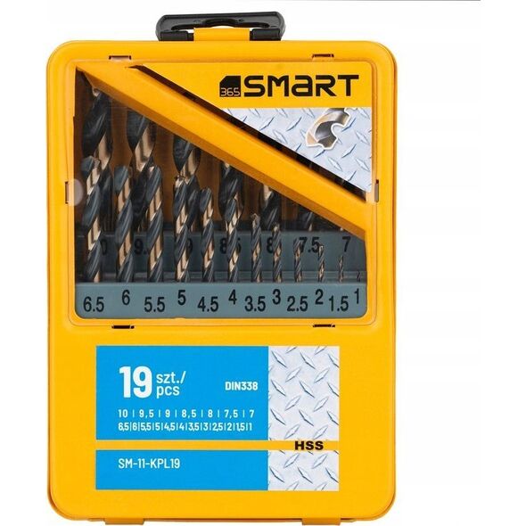 Wiertło Smart komplet wierteł hss do metalu 19 szt. SM-11-KPL19