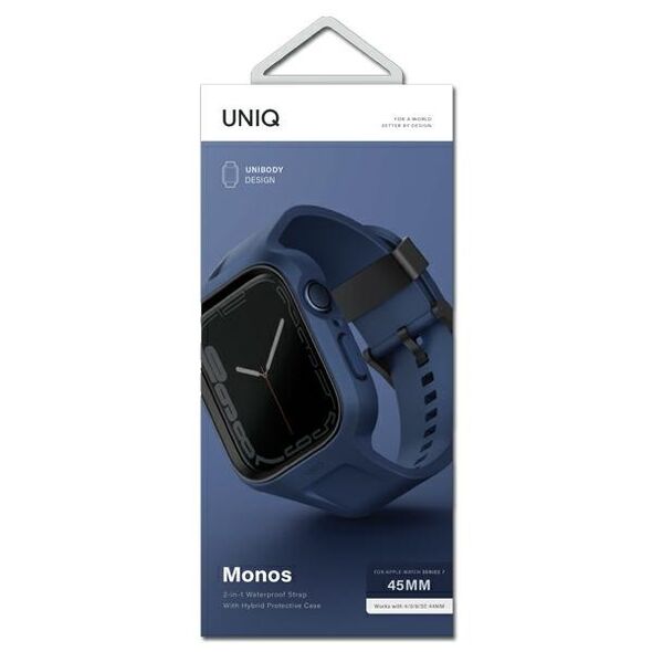Belt + case UNIQ Monos 2in1 Apple Watch 4/5/6/7/8/9/SE 44/45mm blue/marine blue