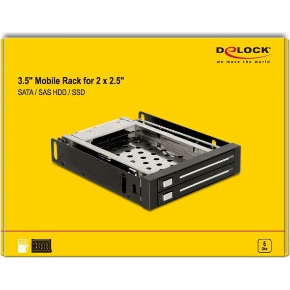 Kieszeń Delock 3.5″ na dysk 2 x 2.5″ SATA HDD/SSD (47189)