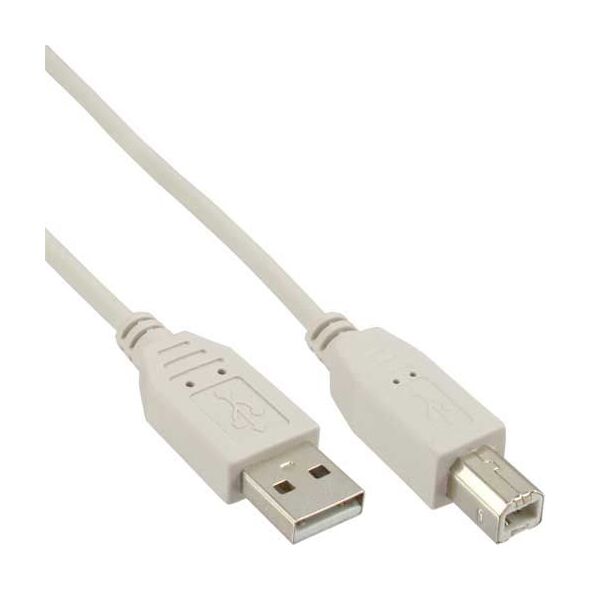 Kabel USB InLine USB-A - USB-B 0.5 m Biały (34505H)
