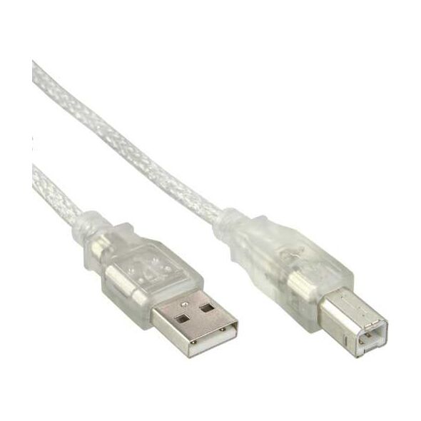 Kabel USB InLine USB-A - USB-B 1 m Przezroczysty (34510)