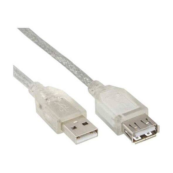 Kabel USB InLine USB-A - USB-A 3 m Biały (34605)
