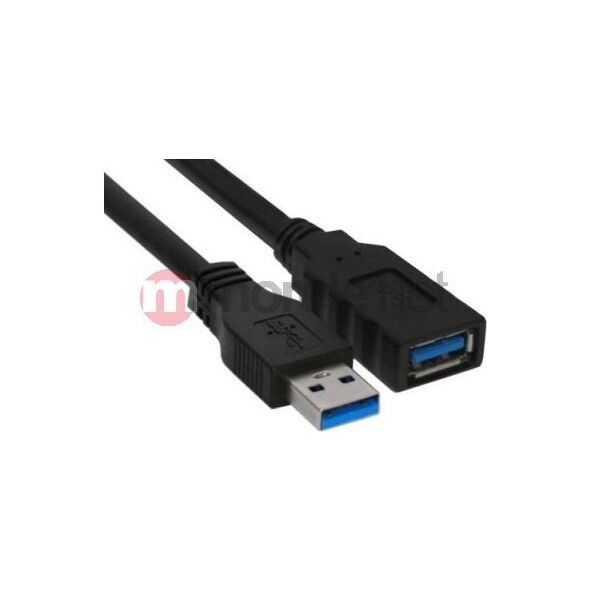 Kabel USB InLine USB-A - USB-A 1 m Czarny (35610)