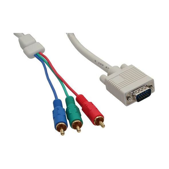 Kabel InLine D-Sub (VGA) - RCA (Cinch) x3 2m biały (17202)