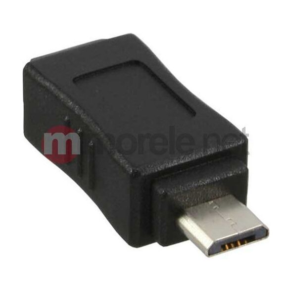 Adapter USB InLine microUSB - miniUSB Czarny  (31602)