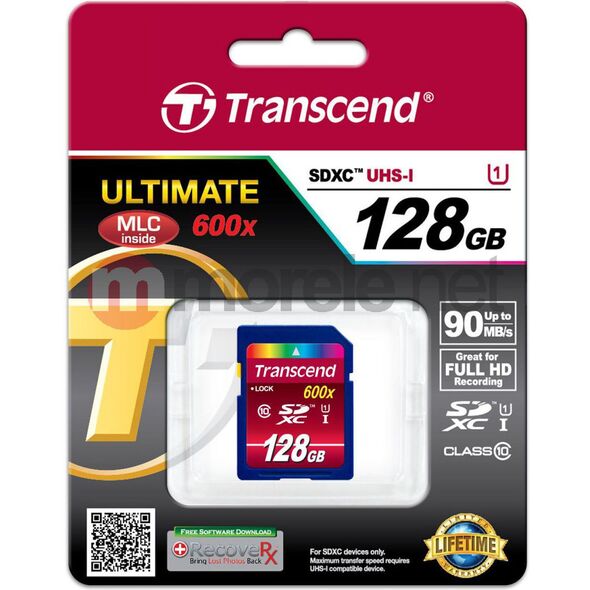 Karta Transcend Ultimate SDXC 128 GB Class 10 UHS-I/U1  (TS128GSDXC10U1)