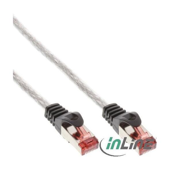 InLine Patchcord, Cat.6, S/FTP, 0.5m, przeźroczysty (76450T)