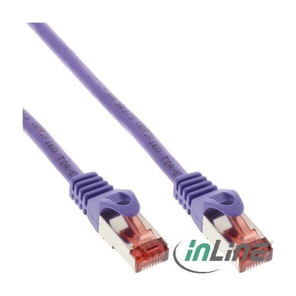 InLine Patchcord, Cat.6, S/FTP, 3m, fioletowy (76405P)
