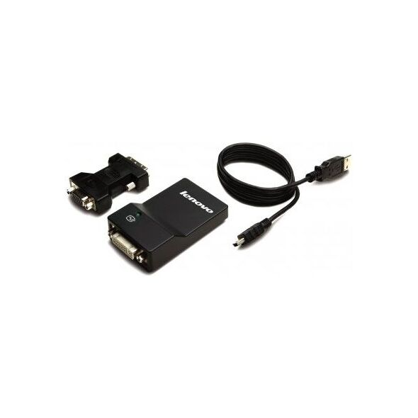 Adapter USB Lenovo 0B47072 USB - VGA Czarny  (0B47072)