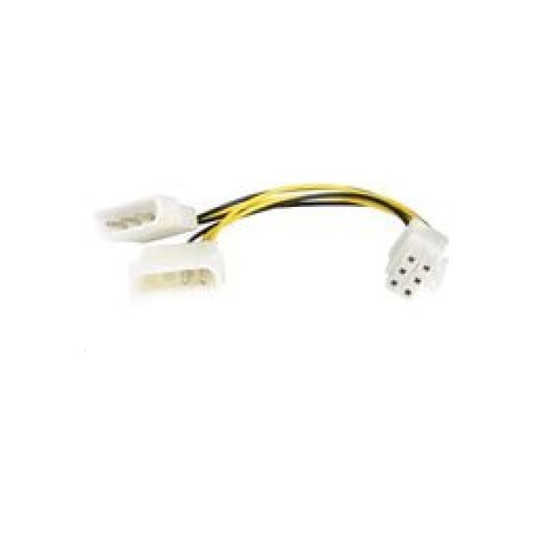 PremiumCord Molex x2 - PCIe 6-pin, 0.15m, Żółty (kn-9)
