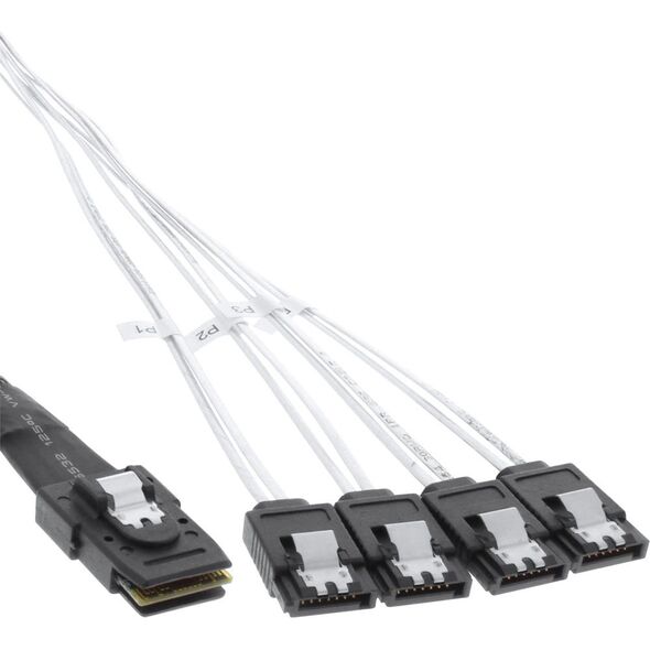 InLine SFF 8087 - SATA x4, 0.75m, Biały (27620A)