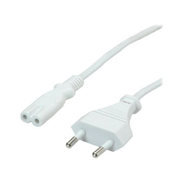 Kabel zasilający Value Euro 2pin 1.8m biały (19.99.2095-100)