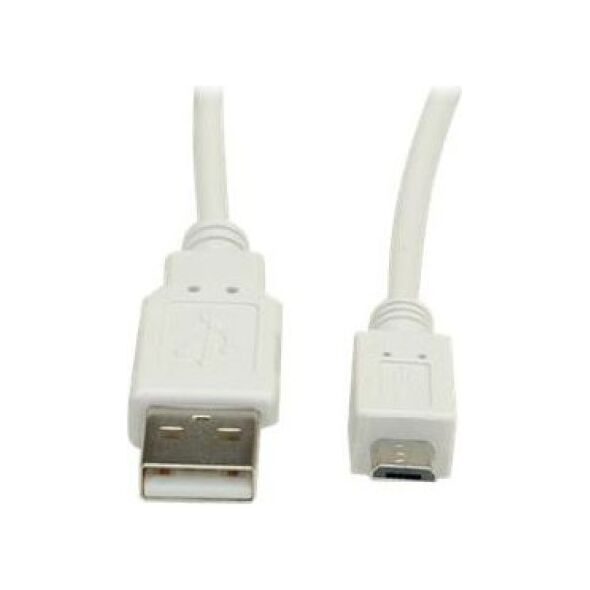Kabel USB Value USB-A - microUSB 0.8 m Biały (11.99.8754-10)