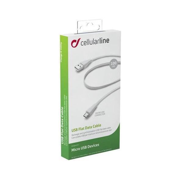 Kabel USB Cellular Line USB-A - 1.1 m Biały (CUSBDATACMICROUSBW)
