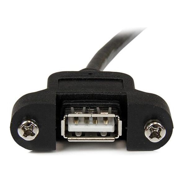 Kabel USB StarTech USB-A - USB-A 0.9 m Czarny (USBPNLAFAM3)