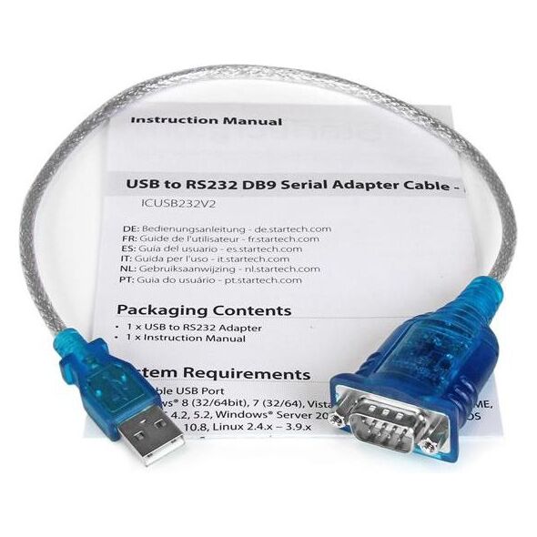 Kabel USB StarTech USB-A - DB-9 0.4 m Przezroczysty (ICUSB232V2)