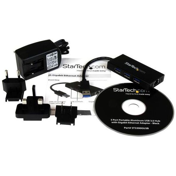 HUB USB StarTech 1x RJ-45  + 3x USB-A 3.0 (ST3300GU3B)