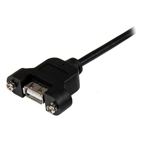 Kabel USB StarTech USB-A - USB-A 0.6 m Czarny (USBPNLAFAM2)