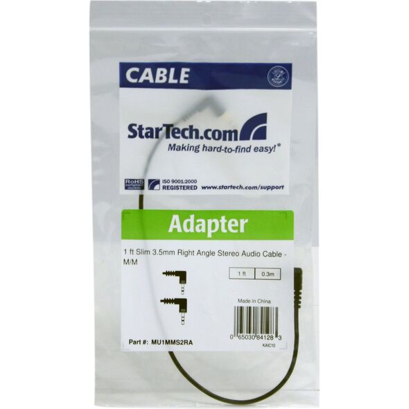 Kabel StarTech Jack 3.5mm - Jack 3.5mm 0.3m czarny (MU1MMS2RA)