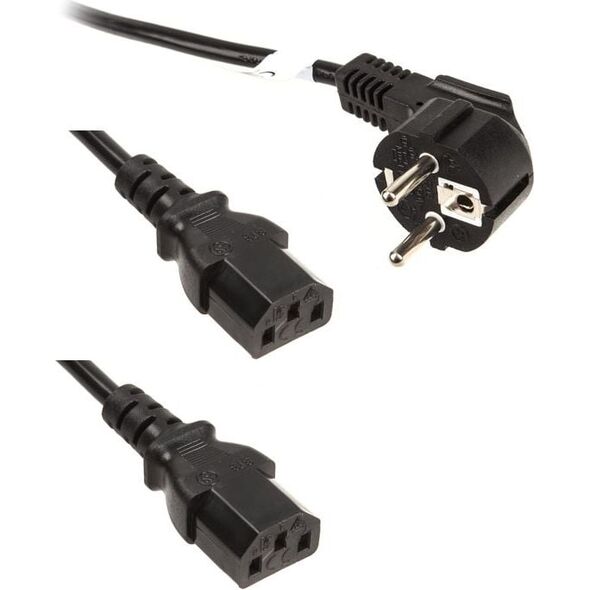 Kabel zasilający InLine rozgałęźnik 1x - 2x C13, 1,8m (16653)