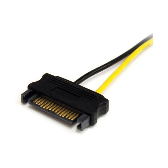 StarTech SATA 15-pin - PCIe 8-pin, 0.15m, Żółty (SATPCIEX8ADP)
