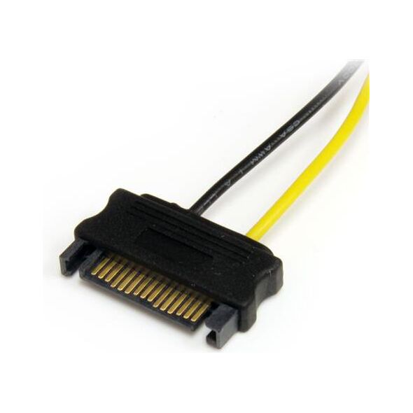 StarTech SATA 15-pin - PCIe 6-pin, 0.15m, Żółty (SATPCIEXADAP)