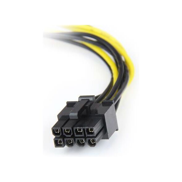 StarTech Molex x2 - PCIe 8-pin, 0.15m, Żółty (LP4PCIEX8ADP)