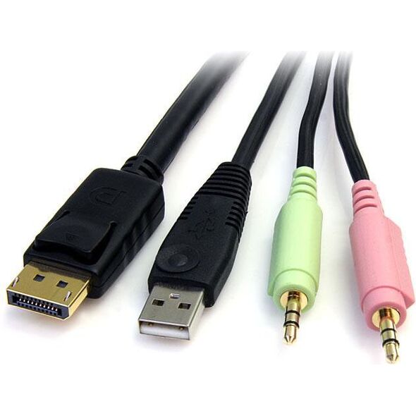 StarTech Kable KVM, 1.8m, Czarny (DP4N1USB6)