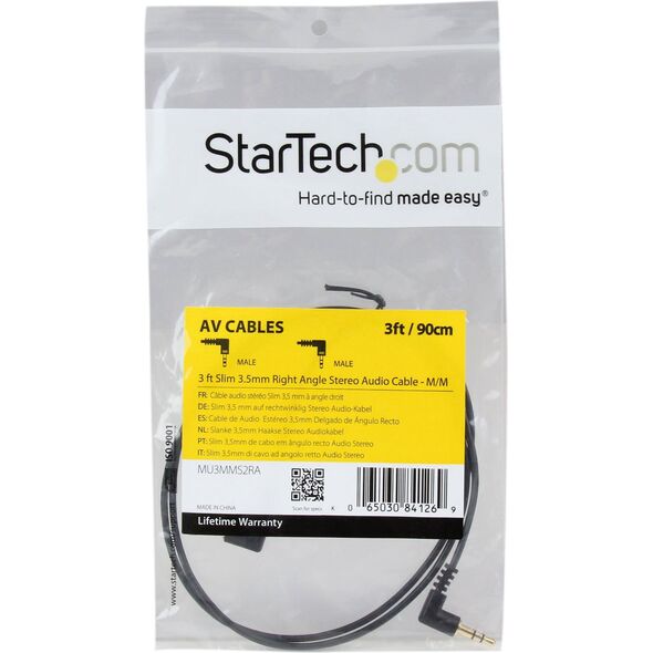 Kabel StarTech Jack 3.5mm - Jack 3.5mm 0.9m czarny (MU3MMS2RA)