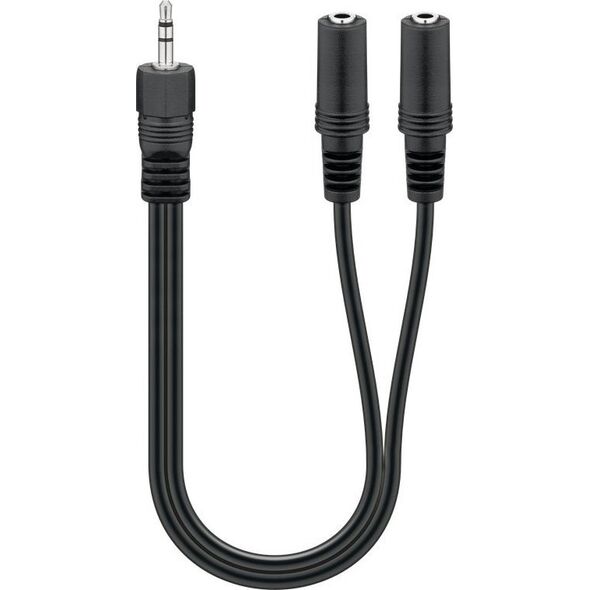 Kabel Goobay Jack 3.5mm - Jack 3.5mm x2 0.2m czarny (50464)