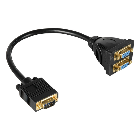 Kabel Goobay D-Sub (VGA) - D-Sub (VGA) x2 0.2m czarny (93263)