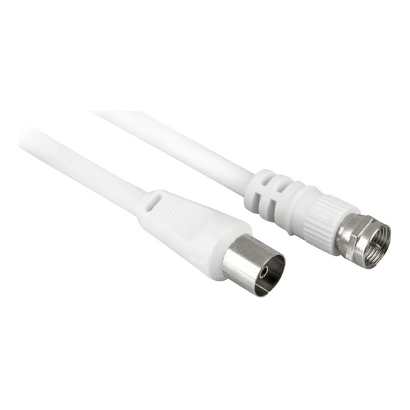 Kabel Goobay Antenowy - Antenowy (F) 5m biały (11831)