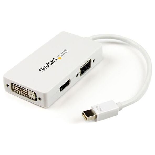 Adapter AV StarTech DisplayPort Mini - HDMI - D-Sub (VGA) - DVI biały (MDP2VGDVHDW)