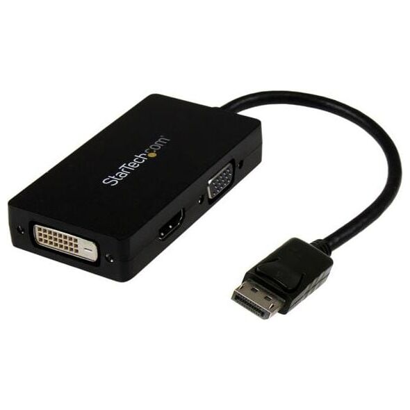 Adapter AV StarTech DisplayPort - HDMI - D-Sub (VGA) - DVI-D czarny (DP2VGDVHD)