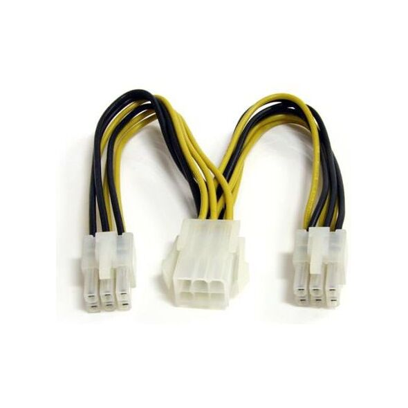 StarTech PCIe 6-pin - PCIe 6-pin x2, 0.15m, Żółty (PCIEXSPLIT6)
