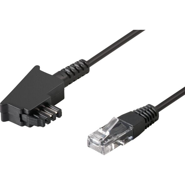 Goobay goobay TAE Anschlusskabel DSL/VDSL, Kabel schwarz, 15 Meter - 51236