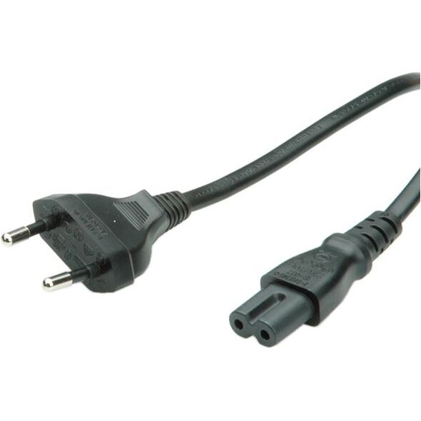 Kabel zasilający Roline Euro-C7, 1.8m, czarny (19.07.2096)